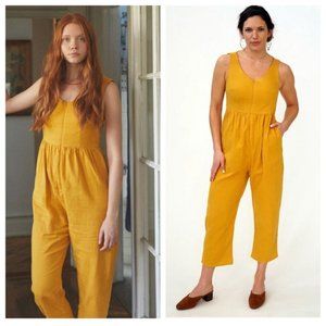 Loup NYC Canary Lee Jumpsuit Doublecloth Cotton Zip Front